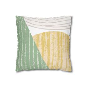 Decorative Throw Pillow Covers With Zipper - Set Of 2, Mint Green Textured Look Boho Print