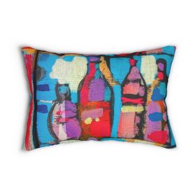 Decorative Lumbar Throw Pillow - Sutileza Smooth Colorful Abstract Print
