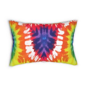 Decorative Lumbar Throw Pillow - Psychedelic Rainbow Tie Dye