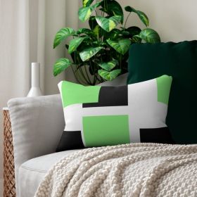 Decorative Throw Pillow - Double Sided Sofa Pillow Green/black Colorblock