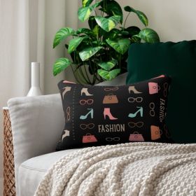 Decorative Throw Pillow - Double Sided Sofa Pillow / Fashionista - Black/multicolor