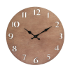 Stonebriar Modern Natural Wood 14 Inch Round Hanging Wall Clock with Cut Out Numbers, Battery Operated
