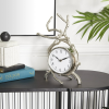 DecMode 13" Silver Aluminum Clock with Branch Accents