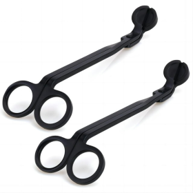 Noneea 2pcs Candle Wick Trimmer, Polished Wicker Scissors, go deep into The Candle to Cut Spent Chips (Black)