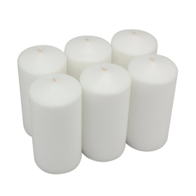 Stonebriar 3" x 6" Unscented 1-Wick White Pillar Candles, 6 Pack