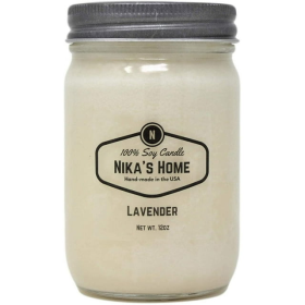 Nika's Home Lavender Soy Candle - 12oz Mason Jar