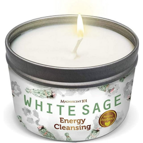Magnificent 101 White Sage 6oz Natural Soy Aromatherapy Energy Cleansing Intention Candle