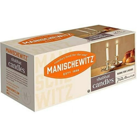 Manischewitz Shabbat Candles 72 Count Burns for 3 Hours, Fits Standard Candlestick Holders, Perfect for Shabbos and Holidays