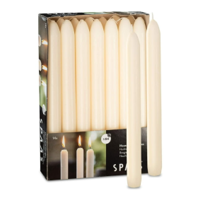 SPAAS Ivory Taper Candles - 14 Pack | 9 Inch Tall Candles, Unscented Premium Wax | 8 Hour Long Burning Ivory Candlesticks for Home Decoration, Wedding