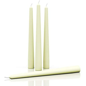 CANDWAX 10 inch Taper Candles Pack of 4 - Dripless Taper Candles and Unscented Candlesticks - Perfect as Dinner Candles and Household Candles - Ivory