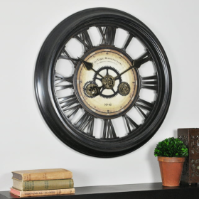 FirsTime & Co. Black Gearworks Wall Clock, Industrial, Analog, 24 x 2 x 24 in (3.8) 3.8 stars out of 5 reviews 5 reviews