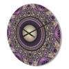 Designart 'Fractal Pattern Purple with Circles ' Modern Wood Wall Clock