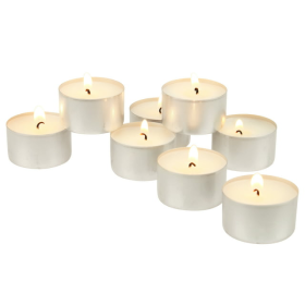 Stonebriar Unscented Long Burning Tealight Candles with 8 Hour Burn Time, 50 Pack, White