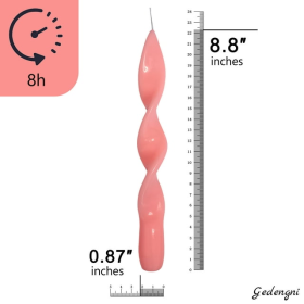 FCMSHAMD 8.8'' Pink Taper Candles - Unscented Dripless(2 Pack)