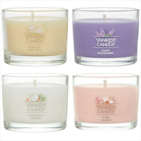Yankee Candle Sweet Serenity Signature Votive Mini Candles Variety Pack, 1.3 oz Each (Pack of 4)