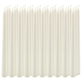 Stonebriar Unscented 10" Dripless Taper Candles with 7 Hour Burn, 30 Pack, White
