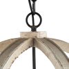 6 - Light Wood Chandelier, Hanging Light Fixture with Adjustable Chain for Kitchen Dining Room Foyer Entryway, Bulb Not Included