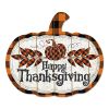"Happy Thanksgiving" By Artisan Linda Spivey Printed on Wooden Pumpkin Wall Art