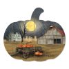 "Harvest Moon" By Artisan Billy Jacobs Printed on Wooden Pumpkin Wall Art
