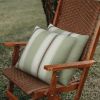Pack Of 2 Outdoor Pillow With Inserts, 18" x 18" - Green Strip