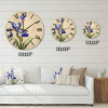 Designart 'Blue Iris Flower Retro Style' Traditional Wood Wall Clock