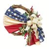 1pc; American National Day Wreath Independence Day Wreath Home Outdoor Decoration New Arrival Door Decoration; Independence Day Supplies