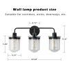 Wall Sconces Set of 3 with Clear Glass Shade,Modern Wall Sconce,Industrial Indoor Wall Light Fixture for Bathroom Living Room Bedroom Over Kitchen Sin