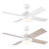 44 In Intergrated LED Ceiling Fan Lighting with White ABS Blade