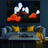 Drop-Shipping Framed Canvas Wall Art Decor Painting For Halloween,Cute Ghost Painting For Halloween Gift, Decoration For Halloween Office Living Room,