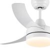 42 In Intergrated LED Ceiling Fan Lighting with White ABS Blade