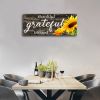 Inspirational Canvas Wall Art for Living Room,Thankful Grateful Blessed Wall Decor Rustic Wood Sign Vintage Sunflower Wall Picture Framed Artwork Pain