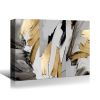 Framed Canvas Wall Art Decor Abstract Style Painting, Gold and Silver Color Painting Decoration For Office Living Room, Bedroom Decor-Ready To Hang