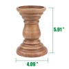 Stonebriar Natural Turned Wood Pillar Candle Holder, Brown, 6"