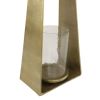 Decmode 8 in x 24 in Large Gold Candle Holder With Hurricane Glass