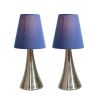 Valencia 2 Pack Mini Touch Table Lamp Set with Fabric Shades