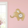 Sterling & Noble Indoor Light Wood Elephant Shaped Analog Wall Clock