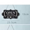 Wooden Stores Business Hanging Plaque Sign OPEN CLOSED Door Board Sign Double-Sided Bar Restaurant Hanging Plate Sign,Black