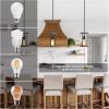 Vintage Rustic Pendant Light Metal Cage Pendant Lamps with Adjustable Length Farmhouse Caged Hanging Lamp for Kitchen Island Living Room Dining Room E