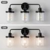 Wall Sconces Set of 3 with Clear Glass Shade,Modern Wall Sconce,Industrial Indoor Wall Light Fixture for Bathroom Living Room Bedroom Over Kitchen Sin