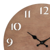 Stonebriar Modern Natural Wood 14 Inch Round Hanging Wall Clock with Cut Out Numbers, Battery Operated