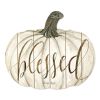 "Blessed" By Artisan Cindy Jacobs Printed on Wooden Pumpkin Wall Art