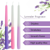 FCMSHAMD 10'' Lavender Scented Taper Candles - Dripless (6 Pack)