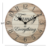 Westclox Light Brown Analog "Family Is Everything" Farmhouse Style 11" Analog QA MDF Wall Clock