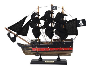 Wooden Captain Kidds Black Falcon Black Sails Limited Model Pirate Ship 12""