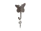 Rustic Copper Cast Iron Butterly Decorative Metal Wall Hook 5""
