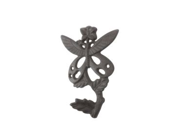 Cast Iron Butterfly on a Branch Decorative Metal Wall Hook 6.5""