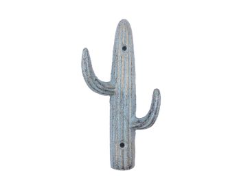 Antique Bronze Cast Iron Cactus Decorative Metal Wall Hooks 7""