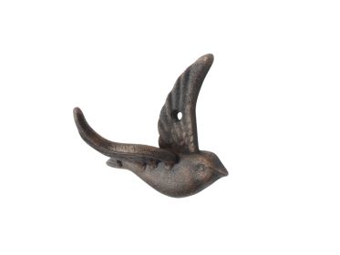 Rustic Copper Cast Iron Flying Bird Decorative Metal Wing Wall Hook 5.5""