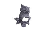 Rustic Silver Cast Iron Owl Wall Mounted Bottle Opener 6""