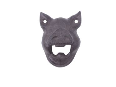 Cast Iron Pig Head Wall Mounted Bottle Opener 4""